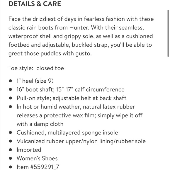 Hunter Tall Matte Flat Wellie Rain Boots UK 4 US 5 - Picture 3 of 9